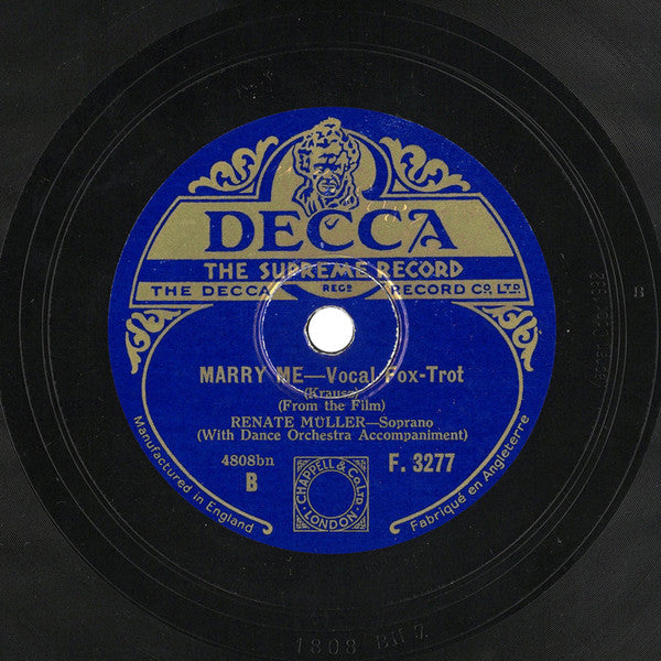 Renate Müller And Hermann Thimig / Renate Müller : A Little Sunshine / Marry Me (Shellac, 10")