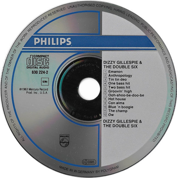 Dizzy Gillespie & The Double Six Of Paris : Dizzy Gillespie & The Double Six Of Paris Featuring: Bud Powell (CD, Album, RE)