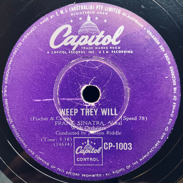 Frank Sinatra : (Love Is) The Tender Trap / Weep They Will (Shellac, 10", RP)