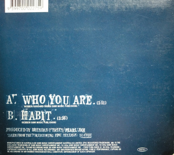 Pearl Jam : Who You Are (CD, Single)