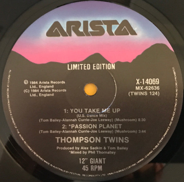 Thompson Twins : You Take Me Up (12", Ltd)