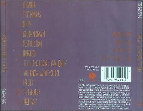 Ministry : The Land Of Rape And Honey (CD, Album, RE)