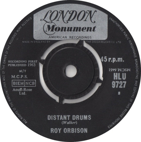 Roy Orbison : Falling / Distant Drums (7", Single)