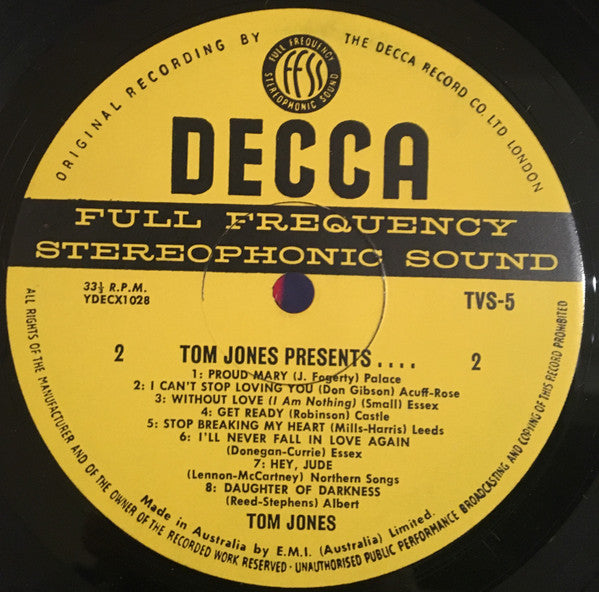 Tom Jones : Tom Jones Presents... (LP, Comp)
