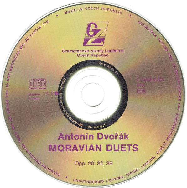 Antonín Dvořák : Moravian Duets Opp. 20, 32, 38 (CD, RP)
