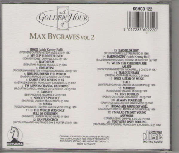 Max Bygraves : A Golden Hour Of Max Bygraves Vol 2 (CD, Comp)