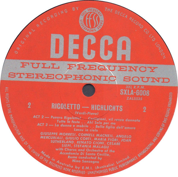 Verdi*, Macneil*, Sutherland*, Cioni* : Rigoletto - Highlights (LP, Album)