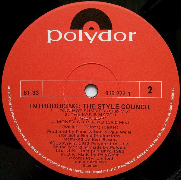 The Style Council : Introducing: The Style Council (LP, MiniAlbum)