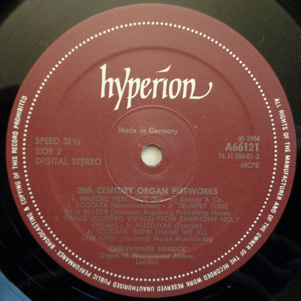 Christopher Herrick : Organ Fireworks (LP)