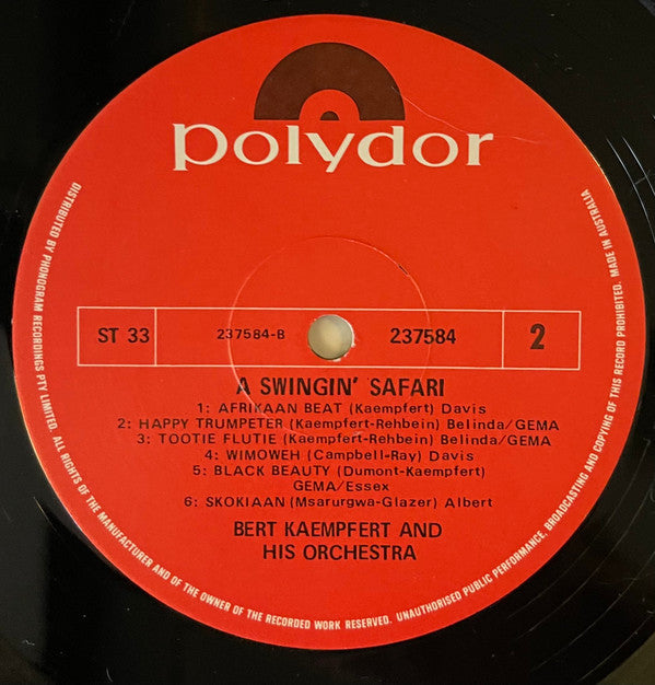 Bert Kaempfert & His Orchestra : A Swingin' Safari (LP, Album)