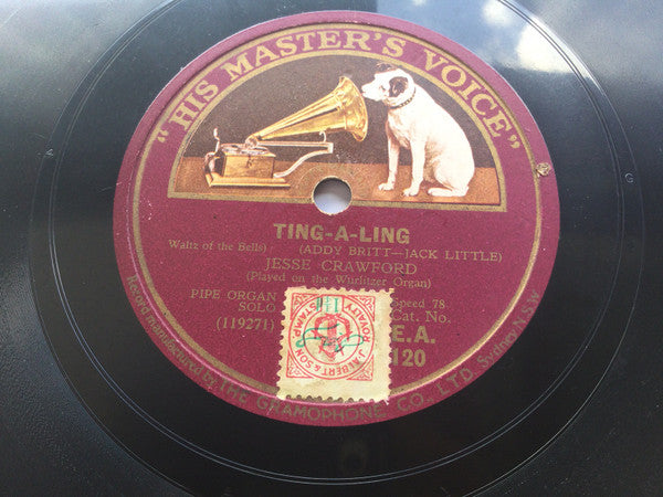 Jesse Crawford : Chérie, I Love You / Ting-A-Ling (Shellac, 10")