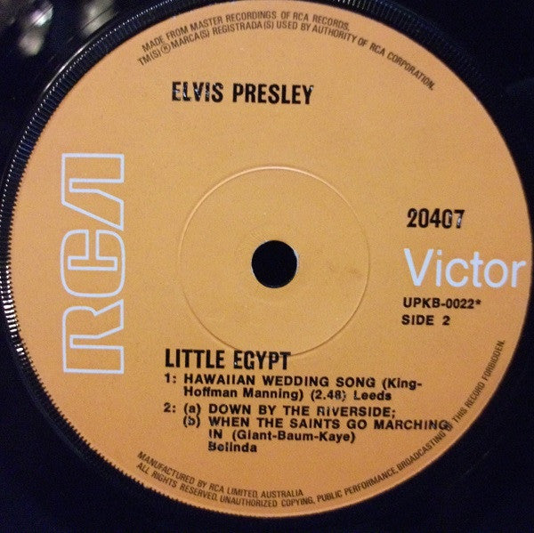 Elvis Presley : Little Egypt (7", EP, RE, Ora)