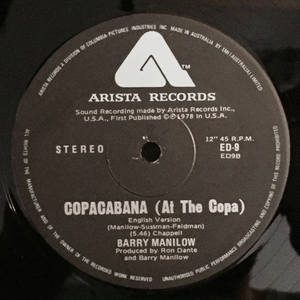 Barry Manilow : Copacabana (At The Copa) (12", Single)