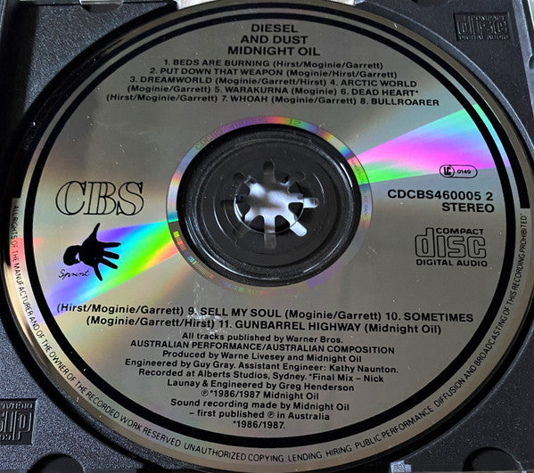 Midnight Oil : Diesel And Dust (CD, Album)