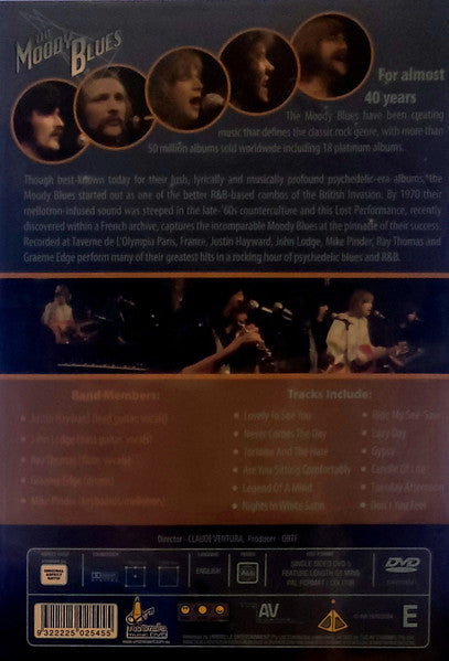 The Moody Blues : The Lost Performance Paris 1970 (DVD, PAL, Dol)