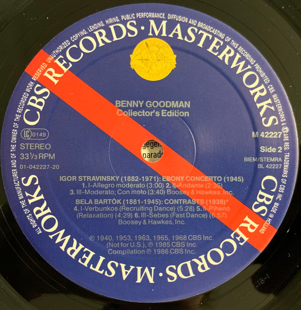 Benny Goodman - Bartók* / Bernstein* / Copland* / Stravinsky* : Collector's Edition (Compositions & Collaborations) (LP, Comp, Mono)