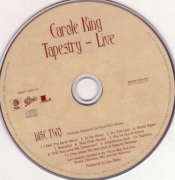 Carole King : Tapestry (CD, Album, RE, RM, Dig + CD + Dlx, Leg)