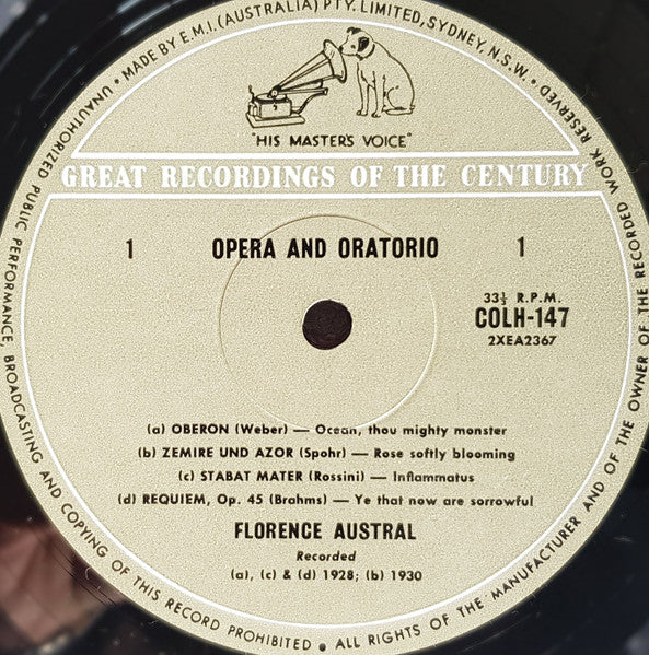 Florence Austral : Opera And Oratorio (LP, Comp, Mono)