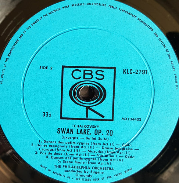 Tchaikovsky* - The Philadelphia Orchestra, Eugene Ormandy : Swan Lake (Ballet Suite) (LP, Mono)