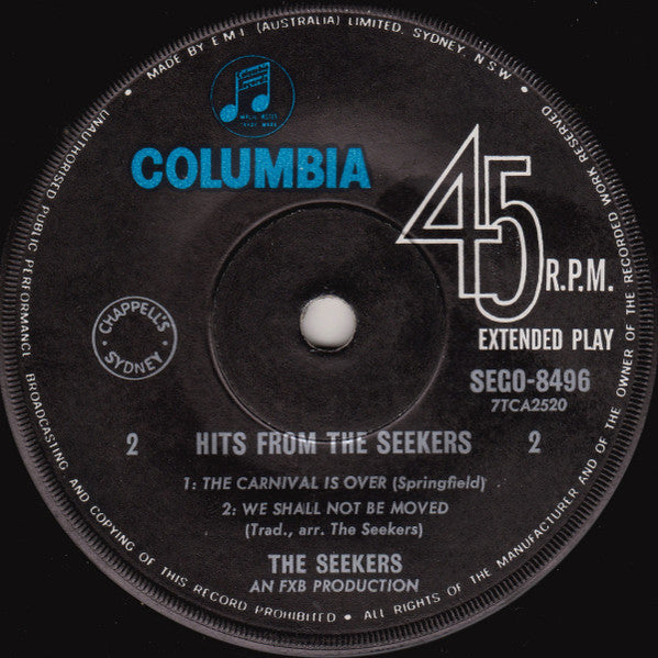 The Seekers : Hits From The Seekers (7", EP)