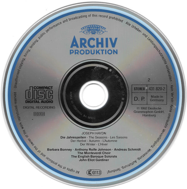 Joseph Haydn - John Eliot Gardiner : Die Jahreszeiten · The Seasons · Les Saisons · Le stagioni (2xCD, Album, RP, PMD)