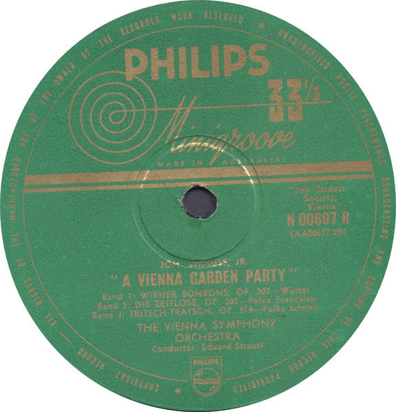 Wiener Symphoniker, Wiener Symphoniker : A Vienna Garden Party (10", Mono)