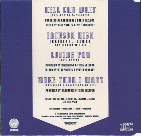 Roadhouse : Hell Can Wait (CD, Single)