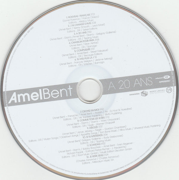 Amel Bent : À 20 Ans (CD, Album, Enh, Ope)
