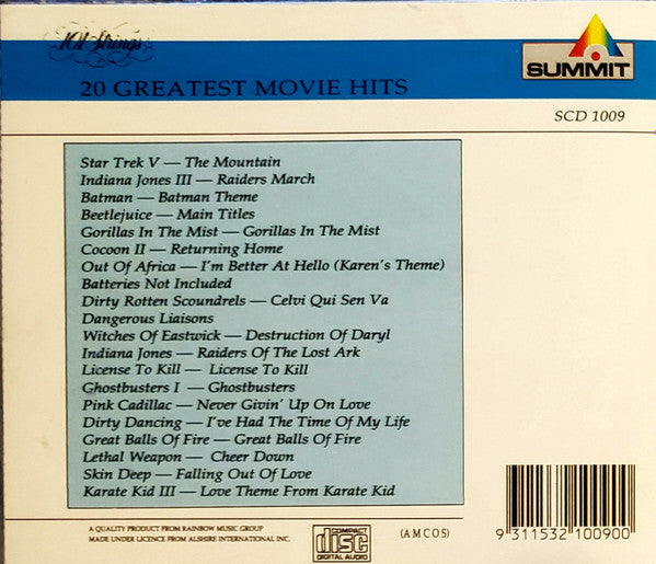 101 Strings : 20 Greatest Movie Hits (CD, Comp)