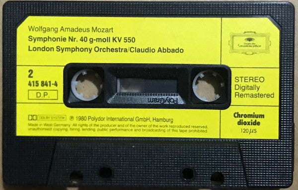 Wolfgang Amadeus Mozart, London Symphony Orchestra, Claudio Abbado : Symphony No. 40 / Symphony No. 41 "Jupiter" (Cass, RE, RM)
