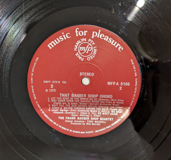 The Frank Barber Shop Quartet : Barber Shop Ballads (LP, Album)