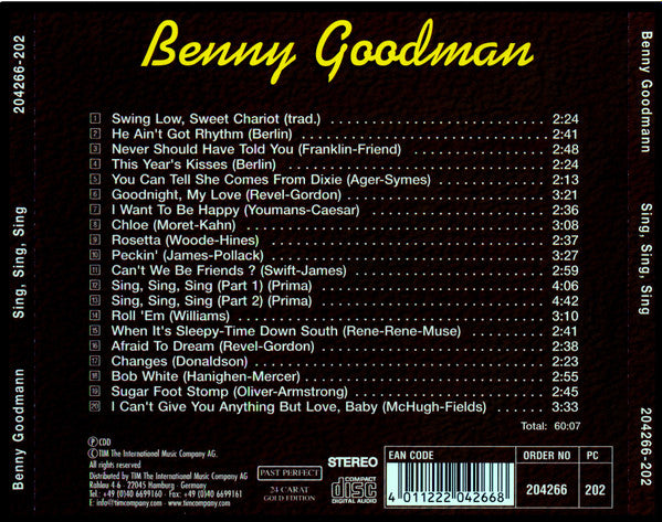 Benny Goodman : Sing, Sing, Sing (CD, Comp)