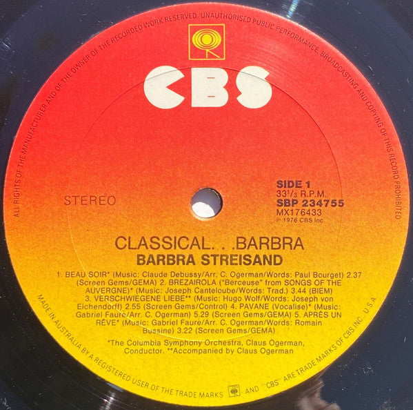 Barbra Streisand : Classical ... Barbra (LP, Album, RE, Gat)