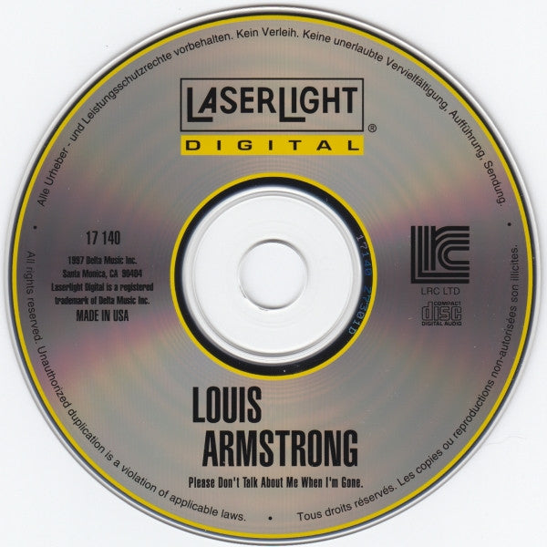 Louis Armstrong : Please Don't Talk About Me When I'm Gone (CD, Comp, RM)