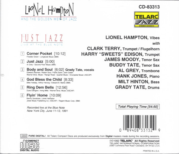 Lionel Hampton And The Golden Men Of Jazz : Just Jazz – Live At The Blue Note (CD, Album)
