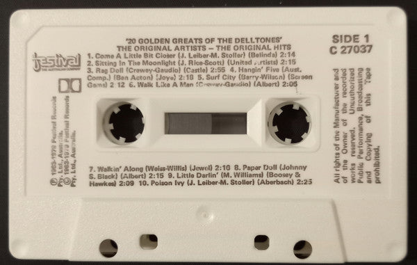 The Delltones : 20 Golden Greats (Cass, Comp)