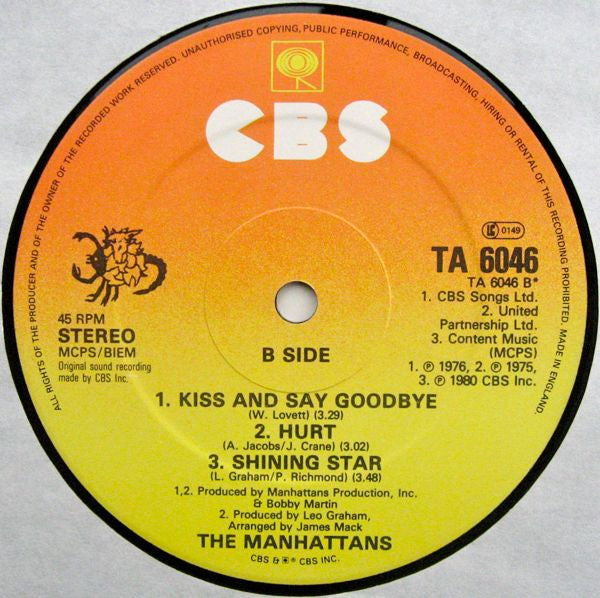 The Manhattans* : You Send Me (12")