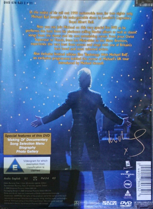 Michael Ball : Live At The Royal Albert Hall (DVD-V, PAL)