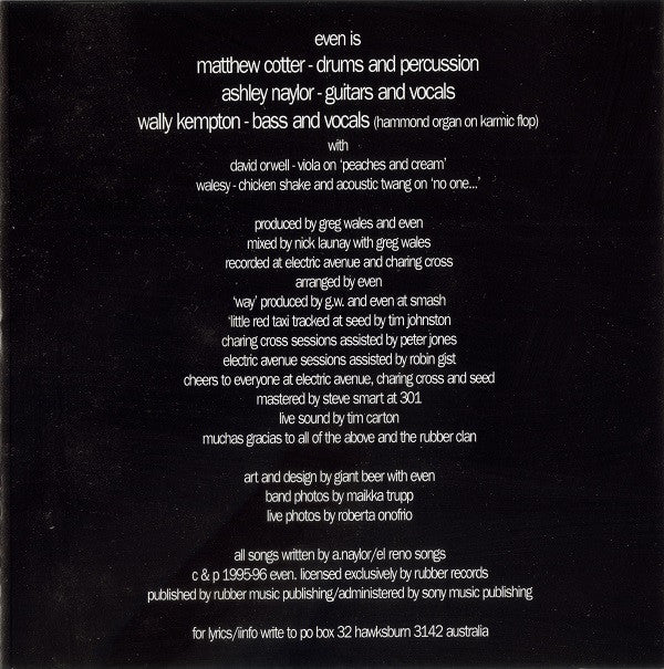 Even : Less Is More (CD, Album)