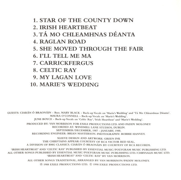 Van Morrison & The Chieftains : Irish Heartbeat (CD, Album, RE, RM)