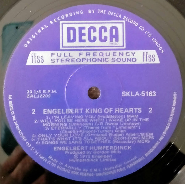 Engelbert Humperdinck : Engelbert King Of Hearts (LP, Album)