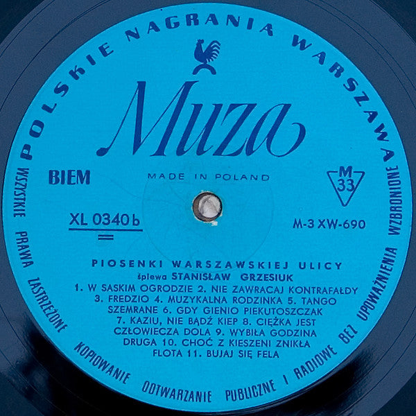 Stanisław Grzesiuk : Piosenki Warszawskiej Ulicy (LP, Album)