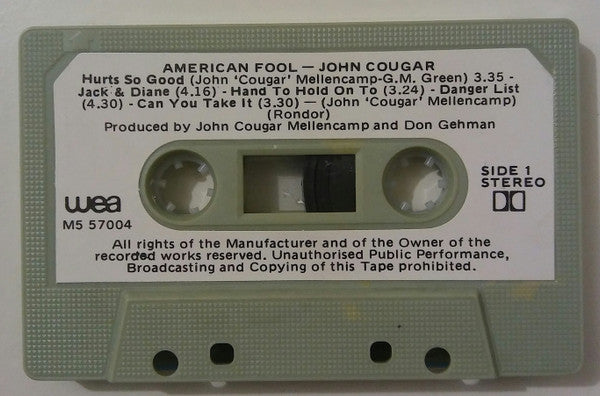 John Cougar* : American Fool (Cass, Album)