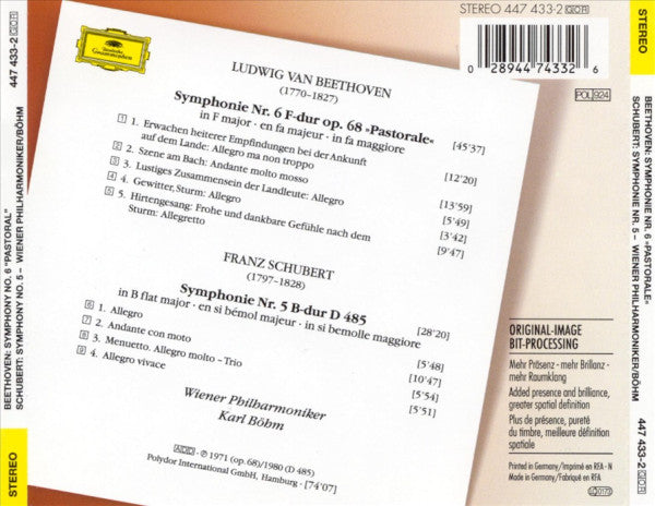 Beethoven*, Schubert* - Wiener Philharmoniker · Karl Böhm : Symphonie No. 6 »Pastorale« · Symphonie No. 5 (CD, Comp, RE, RM)