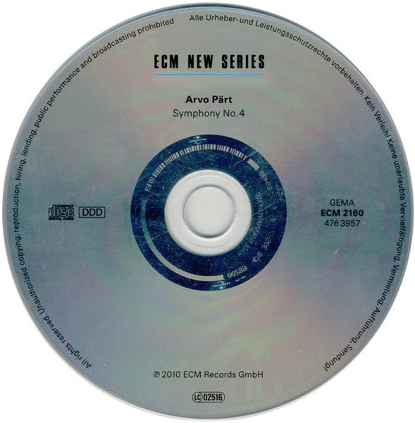 Arvo Pärt : Symphony No. 4 (CD, Album, EDC)