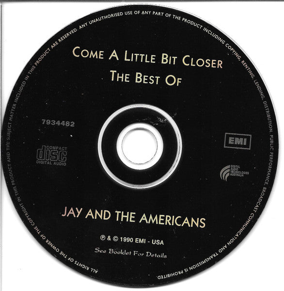 Jay & The Americans : Come A Little Bit Closer: The Best Of Jay And The Americans (CD, Comp)