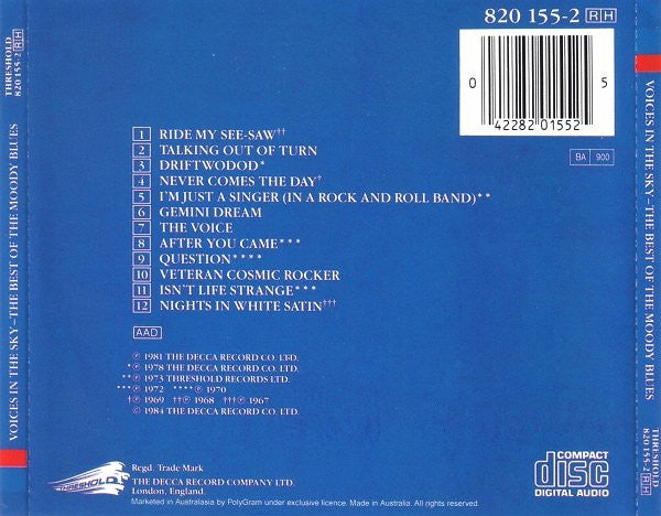The Moody Blues : Voices In The Sky: The Best Of The Moody Blues (CD, Comp)
