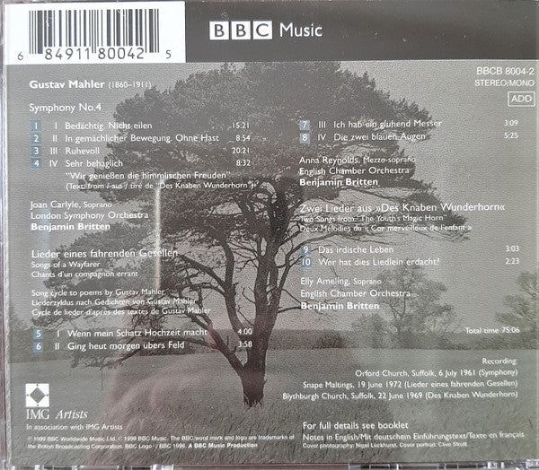 Benjamin Britten · Gustav Mahler : Britten The Performer - Mahler (CD, Ltd)