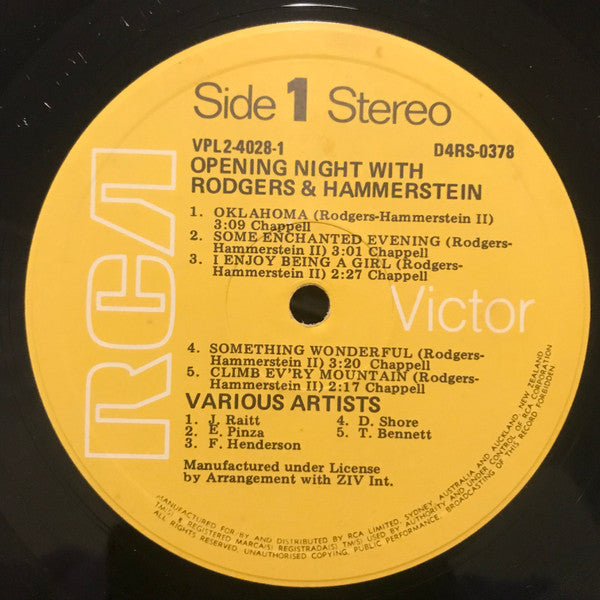 Rodgers & Hammerstein : Rogers And Hammerstein: Remember Opening Night (2xLP, Gat)