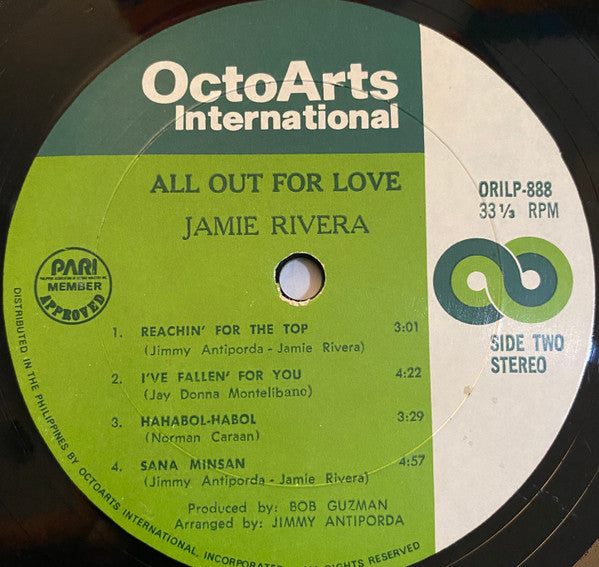 Jamie Rivera : All Out For Love (LP, Album)